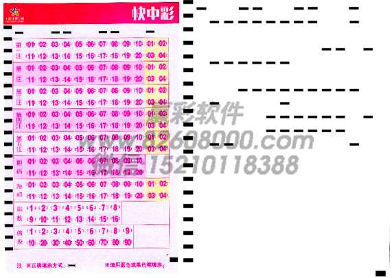 足彩进球彩热敏纸投注单打印样式